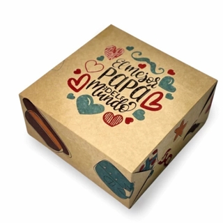 Caja cartulina "Día del padre" 22x22x11cm kraft