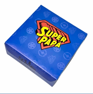 Caja cartulina "Super Papá" 22x22x11cm impresa