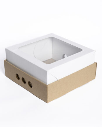 Caja para desayuno c/visor 25x25x12