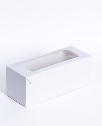 Caja para budín c/visor blanca