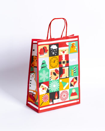 Bolsa navideña c/manija Santa Cubic