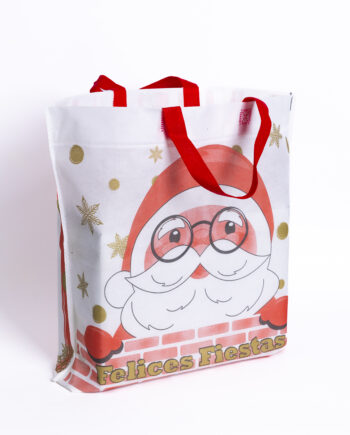Bolsa de friselina c/asa navideña 40x45cm