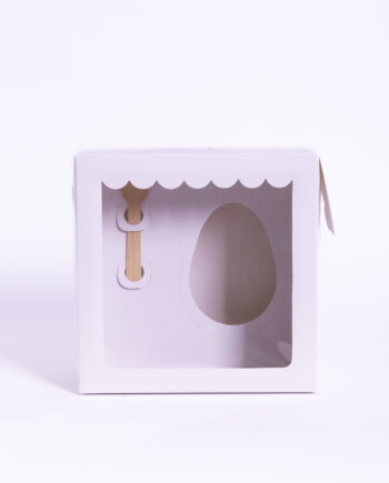 Caja para 1/2 huevo blanca 19x19x10cm